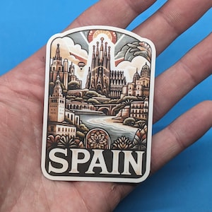 Sticker de voyage Espagne #002 // Sticker pour valise, ordinateur portable, voiture ou bouteille d'eau, étiquette de bagage, cadeau de voyage