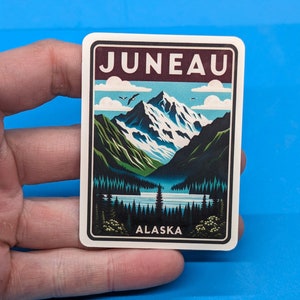 Juneau Alaska Travel Sticker // Alaska Aufkleber für Koffer, Laptop, Auto oder Wasserflasche, Gepäckanhänger, Reisegeschenk