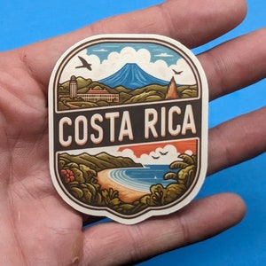 Pegatina de viaje de Costa Rica n.º 003 // Calcomanía para maleta, computadora portátil, automóvil o botella de agua, etiqueta de equipaje, regalo de viaje