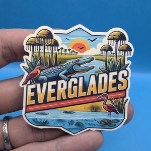 Adhesivo de viaje de Everglades // Adhesivo de Florida para maleta, portátil, coche o botella de agua, etiqueta de equipaje, regalo de viaje