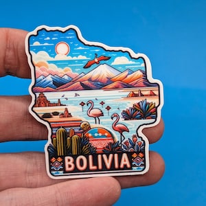 Adesivo de viagem Bolívia // Adesivo América do Sul para mala, laptop, carro ou garrafa de água, etiqueta de bagagem, presente de viagem