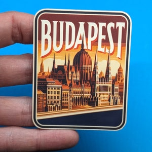 Budapest Reiseaufkleber // Ungarn Kofferaufkleber, Reisetagebuch, Gepäck, wetterfest gestanzter Kofferaufkleber