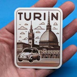 Adesivo de viagem de Turim Itália Decalque para bagagem Laptop Garrafa de água Presente de viagem exclusivo