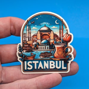 Adesivo de viagem de Istambul // Adesivo de Turquia para mala, laptop, carro ou garrafa de água, etiqueta de bagagem, presente de viagem