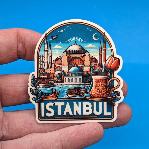 Istanbul Travel Sticker // Turkey Decal for suitcase, laptop, car or water bottle, luggage tag, travel gift