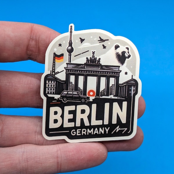 Berlin Travel Sticker // Germany Decal for suitcase, laptop, car or water bottle, luggage tag, travel gift