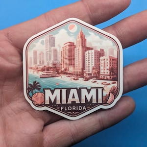 Miami Travel Sticker #002 // Aufkleber für Koffer, Laptop, Auto, Wasserflasche, Gepäckanhänger, Reisegeschenk