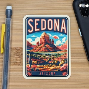 Sedona Arizona Reiseaufkleber #001 // Kofferaufkleber, Reisetagebuch, Gepäck, Wetterfest Die Cut Sticker