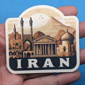 Pegatina de viaje a Irán // Calcomanía para maleta, computadora portátil, automóvil o botella de agua, etiqueta de equipaje, regalo de viaje