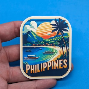 Sticker voyage Philippines// Sticker valise Asie pour valise, ordinateur portable, voiture ou bouteille d'eau, étiquette de bagage, cadeau de voyage