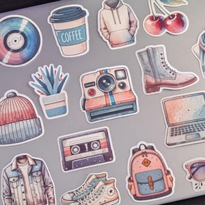 Retro Aesthetic Vinyl Sticker Pack | Waterproof, Laptop & Journal Decor | 20-Piece Set