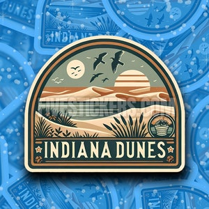 Indiana Dunes Reiseaufkleber // National Park Aufkleber für Koffer, Laptop, Auto oder Wasserflasche, Gepäckanhänger, Reisegeschenk