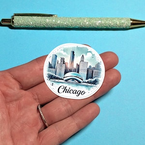 Adesivo da viaggio Chicago // Decalcomania per valigia, laptop, auto o bottiglia d'acqua, etichetta per bagaglio, regalo da viaggio