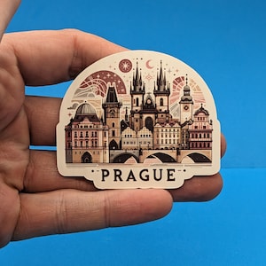 Adesivo de viagem de Praga // República Tcheca Decalque para mala, laptop, carro ou garrafa de água, etiqueta de bagagem, presente de viagem