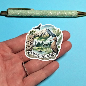 Adesivo de viagem para a Nova Zelândia - Adesivo de mala em aquarela para bagagem, laptops - Presente de viagem