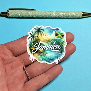 Adesivo de viagem para Jamaica - Adesivo de mala aquarela para bagagem, laptops - Presente de viagem