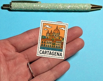 Cartagena Colombia Travel Sticker - Retro Series - suitcase sticker for luggage, laptops - Travel Gift