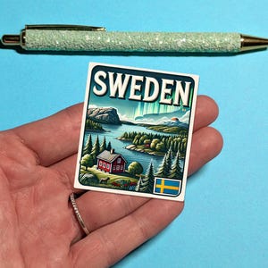 Kofferaufkleber - Schweden Aufkleber // Aufkleber für Laptop, Auto oder Wasserflasche, Gepäckanhänger, Reisegeschenk