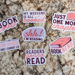 Bookish Themed Sticker Pack #2 -  Set of 7 Book Lover Stickers