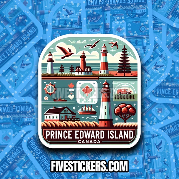 Prince Edward Island Sticker // PEI Decal for suitcase, laptop, car or water bottle, luggage tag, travel gift