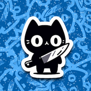 Pegatina de gatito amenazante / Pegatina de gato / Pegatina de vinilo / Diario / Scrapbooking / Pegatina de Hydroflask / Regalo para amantes de los gatos