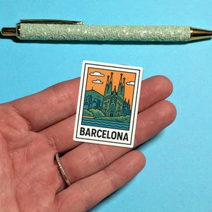 Barcelona-reissticker - Retro-serie - koffersticker voor bagage, laptops - reiscadeau