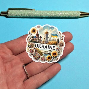 Adesivo de viagem da Ucrânia nº 2 - Adesivo de mala de aquarela para bagagem, laptops - Presente de viagem