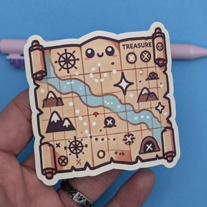 Sticker carte au trésor - Sticker en vinyle Donjons et Dragons Fantasy RPG pour les fans du D&D, les maîtres de donjons, les ordinateurs portables, les journaux et plus encore !
