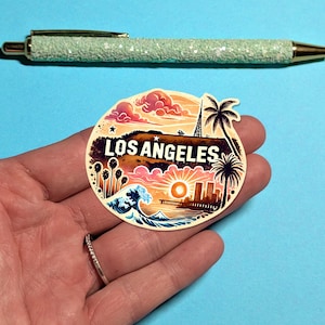 Adesivo de viagem Los Angeles - Adesivo de mala em aquarela LA para bagagem, laptops - Presente de viagem