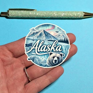 Alaska Travel Sticker #2 - Adesivo de mala aquarela para bagagem, laptops - Presente de viagem