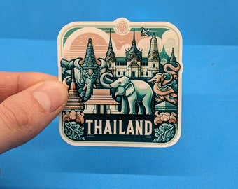 Thailand Travel Sticker // Decal for suitcase, laptop, car or water bottle, luggage tag, travel gift