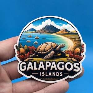 Galapagos Inseln Reiseaufkleber // Abziehbild für Koffer, Laptop, Auto oder Wasserflasche, Gepäckanhänger, Reisegeschenk