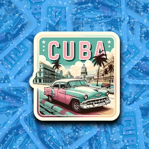 Adesivo de viagem para Cuba // Adesivo cubano para mala, laptop, carro ou garrafa de água, etiqueta de bagagem, presente de viagem