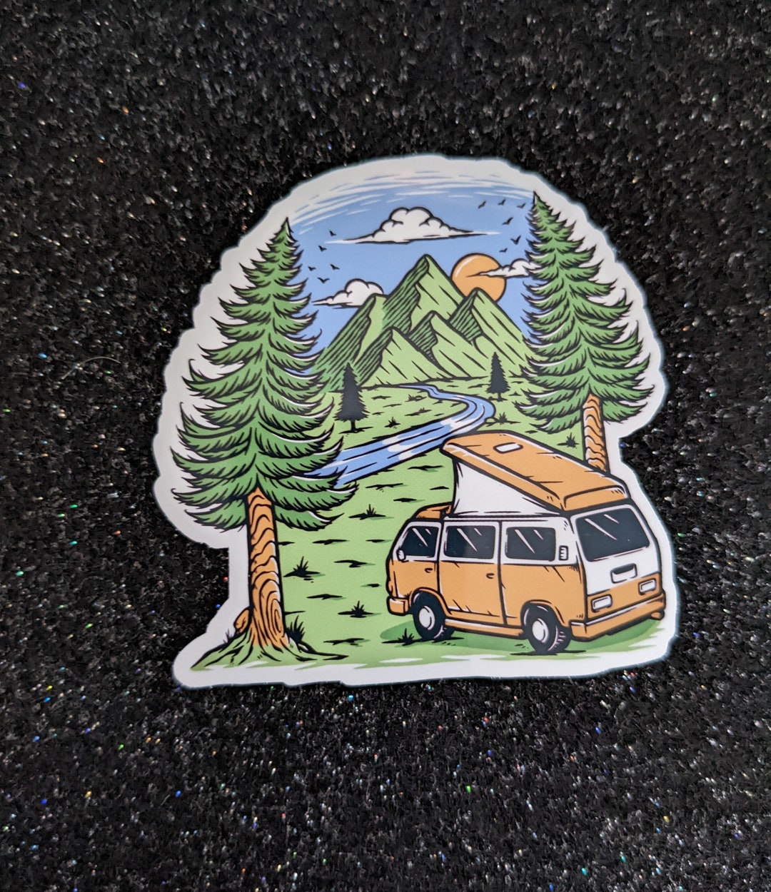 Mountain Views in a Camper Van Sticker Camping Stickers - Etsy