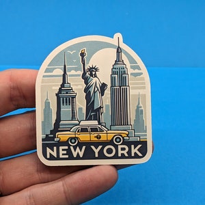 New York Travel Sticker // New York Decal for suitcase, laptop, car or water bottle, luggage tag, travel gift