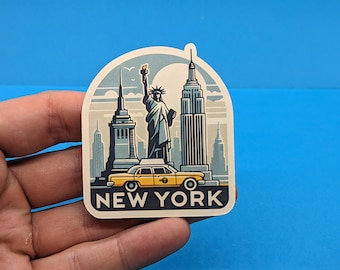 New York Travel Sticker // New York Decal for suitcase, laptop, car or water bottle, luggage tag, travel gift