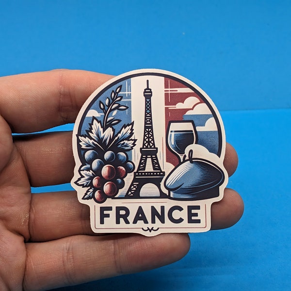 France Travel Sticker // Decal for suitcase, laptop, car or water bottle, luggage tag, travel gift