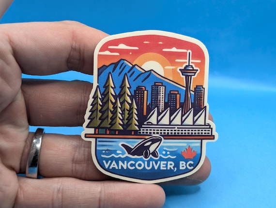 Vancouver BC // Canadian Decal for suitcase, laptop, car or water bottle, luggage tag, travel gift