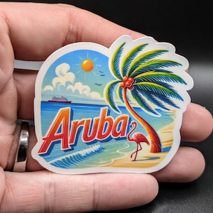 Aruba Travel Sticker // Decal für Koffer, Laptop, Auto oder Wasserflasche, Gepäckanhänger, Reisegeschenk