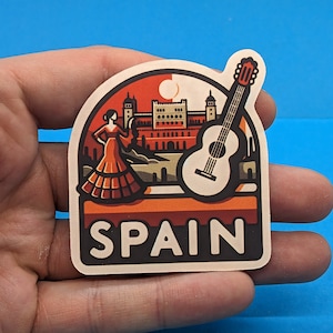 Spain Travel Sticker // Spanish Decal for suitcase, laptop, car or water bottle, luggage tag, travel gift
