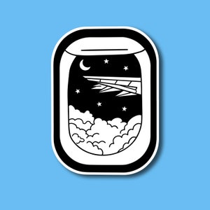 Airplane window sticker | Views from an airplane | Airplane sticker, travel sticker, cool stickers