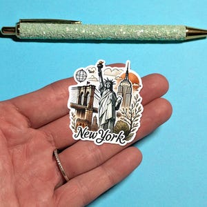 Adesivo de viagem para Nova York - Adesivo de mala aquarela para bagagem, laptops - Presente de viagem