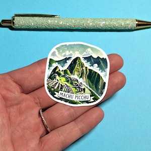 Adesivo de viagem Machu Picchu - Adesivo de mala de aquarela do Peru para bagagem, laptops - Presente de viagem