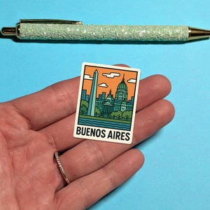 Pegatina de viaje de Buenos Aires, Argentina - Serie Retro - Pegatina para maleta, portátil - Regalo de viaje
