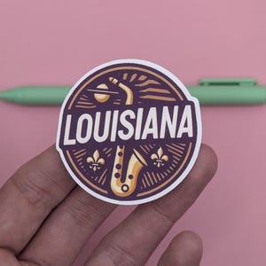 Louisiana Travel Sticker #002 // Minimalistisches Design // Abziehbild für Koffer, Laptop, Auto oder Wasserflasche, Reisegepäckanhänger