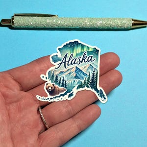 Alaska Travel Sticker #1 - Adesivo de mala aquarela para bagagem, laptops - Presente de viagem