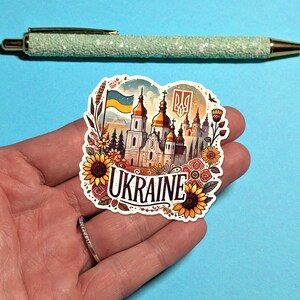 Pegatina de viaje de Ucrania n.º 1: pegatina de acuarela para maletas, portátiles - Regalo de viaje