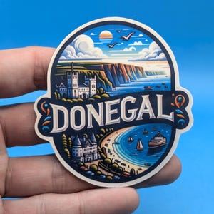 Donegal Reiseaufkleber // Republik Irland Kofferaufkleber, Reisetagebuch, Gepäck, Wetterfest Die Cut Sticker