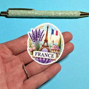 Sticker voyage France - Sticker valise aquarelle pour bagages, ordinateurs portables - Cadeau de voyage
