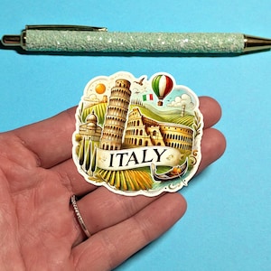 Adesivo de viagem para a Itália nº 1 - Adesivo de mala em aquarela para bagagem, laptops - Presente de viagem